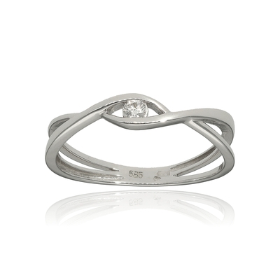 Fehér arany gyűrű 52-es méret (B49357)